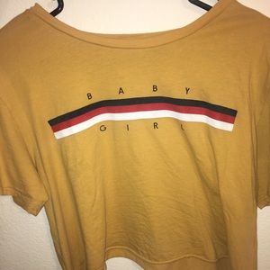 Mustard yellow baby girl tee